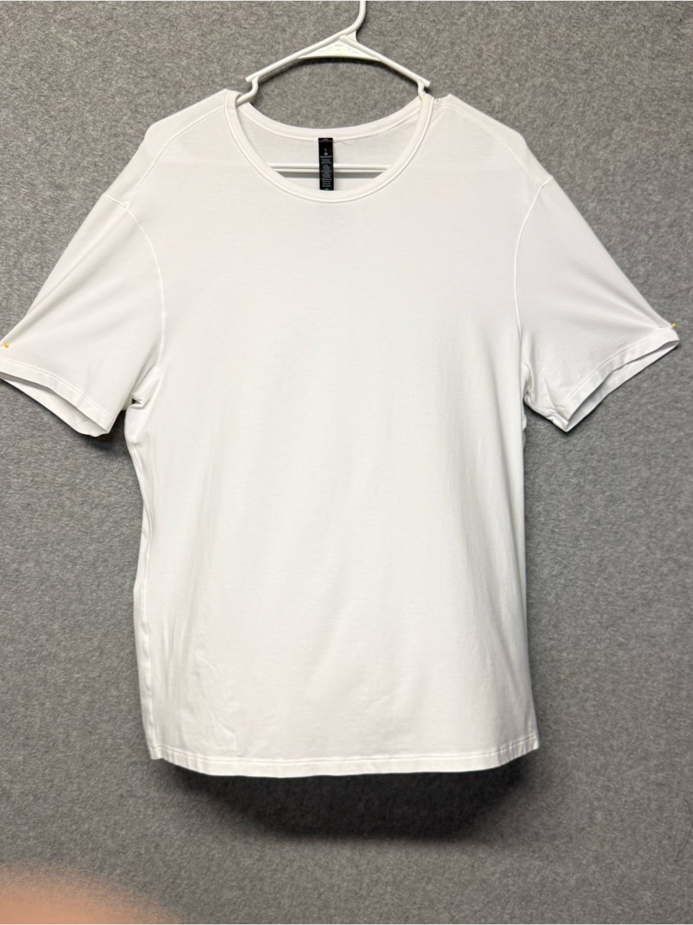 Lululemon Men's T-Shirt White Short Sleeve Crew Neck Pima Cotton Stretch L